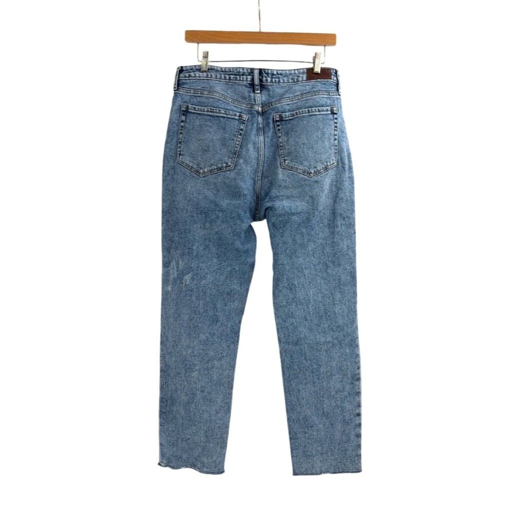 Hollister Ultra High Rise Acid Wash Ripped Patchwork Mom Jeans Womens 30x27 - Picture 2 of 10